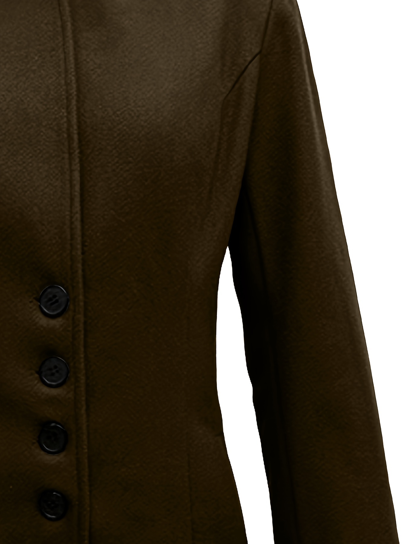 single breasted solid coat, single breasted solid coat elegant long sleeve versatile outerwear womens clothing details 4