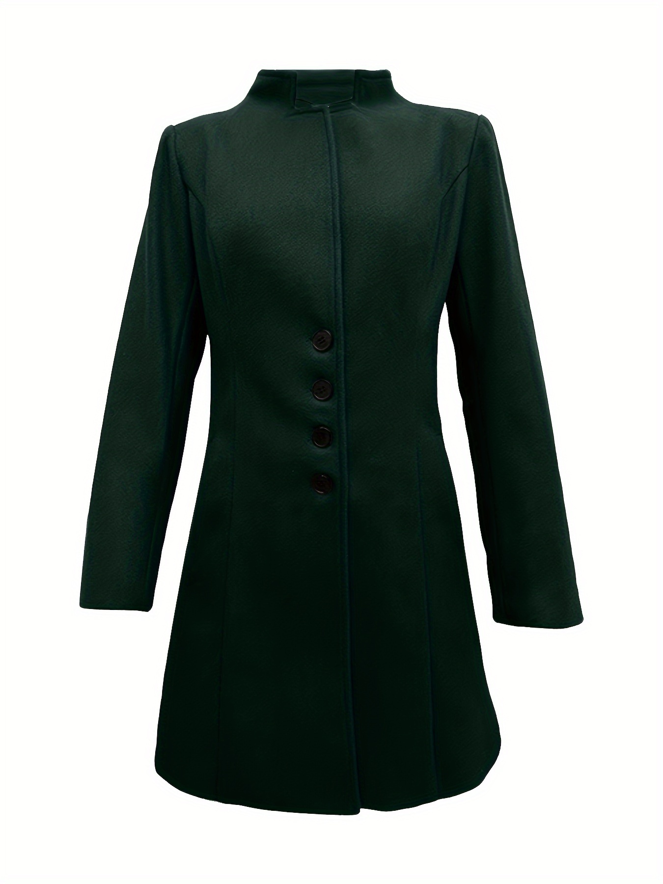 single breasted solid coat, single breasted solid coat elegant long sleeve versatile outerwear womens clothing details 8