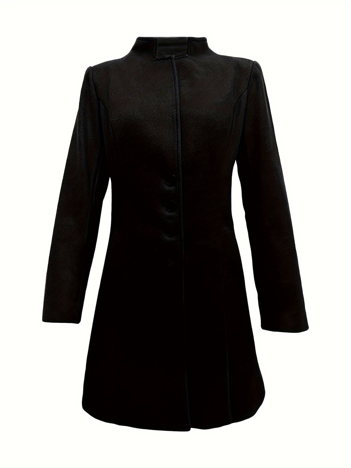 single breasted solid coat, single breasted solid coat elegant long sleeve versatile outerwear womens clothing details 27